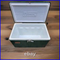 Vintage Coleman Steel Belted Cooler With Metal Bottle Opener Handles