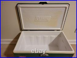 Vintage Coleman Steel Belted Green Cooler with Tray USA