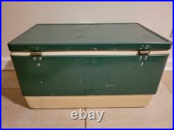 Vintage Coleman Steel Belted Green Cooler with Tray USA