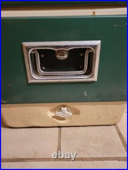 Vintage Coleman Steel Belted Green Cooler with Tray USA