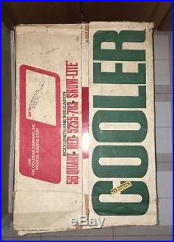 Vintage Coleman Steel Red Cooler with Ice Tray in original box w Sales Pamphlet