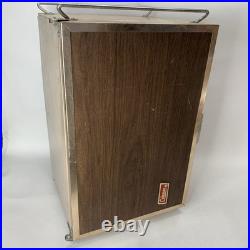 Vintage Coleman Upright Cooler 3-Way Fridge Tan/Wood Grain, Metal Trim 26x16x16