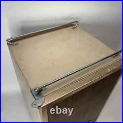 Vintage Coleman Upright Cooler 3-Way Fridge Tan/Wood Grain, Metal Trim 26x16x16