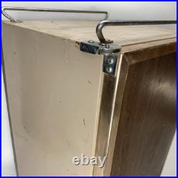 Vintage Coleman Upright Cooler 3-Way Fridge Tan/Wood Grain, Metal Trim 26x16x16
