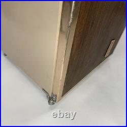 Vintage Coleman Upright Cooler 3-Way Fridge Tan/Wood Grain, Metal Trim 26x16x16