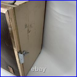 Vintage Coleman Upright Cooler 3-Way Fridge Tan/Wood Grain, Metal Trim 26x16x16