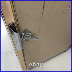 Vintage Coleman Upright Cooler 3-Way Fridge Tan/Wood Grain, Metal Trim 26x16x16
