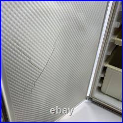 Vintage Coleman Upright Cooler 3-Way Fridge Tan/Wood Grain, Metal Trim 26x16x16