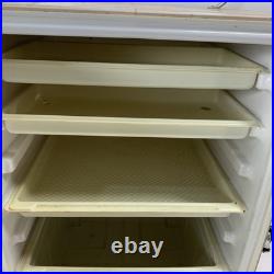 Vintage Coleman Upright Cooler 3-Way Fridge Tan/Wood Grain, Metal Trim 26x16x16