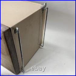 Vintage Coleman Upright Cooler 3-Way Fridge Tan/Wood Grain, Metal Trim 26x16x16