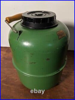 Vintage Consolidated Mfg. Glass Product Insulated Metal Thermos Jug Old Cooler