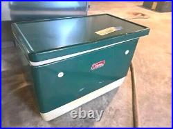 Vintage Cooler Camping Traveling Retro Green Coleman Metal