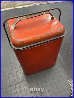 Vintage Cooler Chest Metal Cooler Therm A Chest Small Made in USA Non Embossed