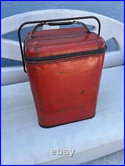 Vintage Cooler Chest Metal Cooler Therm A Chest Small Made in USA Non Embossed