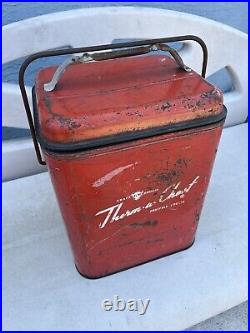 Vintage Cooler Chest Metal Cooler Therm A Chest Small Made in USA Non Embossed