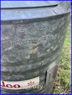 Vintage Cooler Igloo Water Galvanized Metal 5 Gallon