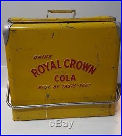 Vintage Cooler Metal RC Cola Soda Royal Crown Picnic Cooler Progress Embossed