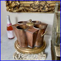 Vintage Copper & Brass Wine Cooler Chiller Wine Bucket 4 Bottles of Wine Metal