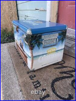 Vintage Corona Metal Ice Chest Cooler With Bottle Opener Tony Romo Rare