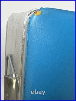 Vintage Cronco Cronstrom's Metal Cooler Ice Chest Blue Padded Seat Lid Tray 22