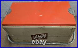 Vintage Cronstrom's Schlitz Beer Metal Picnic Cooler Ice Chest 19