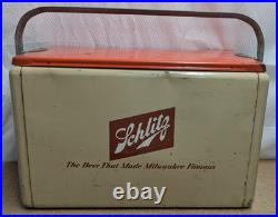 Vintage Cronstrom's Schlitz Beer Milwaukee Metal Picnic Cooler Ice Chest 19