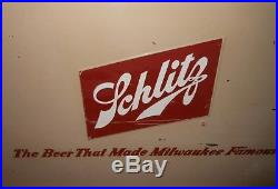 Vintage Cronstroms Metal Schlitz Beer Advertising Cooler