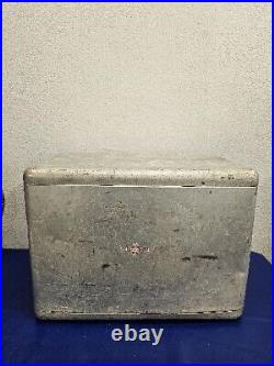 Vintage Cronstroms Metal Wood Trim Cooler Ice Chest Galvanized Aluminum