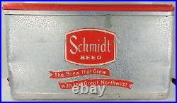Vintage Cronstroms Schmidt Beer Cooler Aluminum Metal Cooler Padded Lid 60s