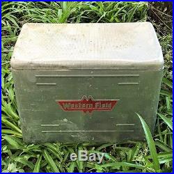 Vintage Cronstroms Western Field Large Aluminum Cooler Montgomery Ward`s