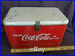 Vintage DRINK COCA COLA IN BOTTLES Metal COOLER 22x13x13.5 tall ORIGINAL