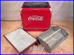 Vintage DRINK COCA-COLA Red Metal Cooler Progress Refrigeration Louisville KY