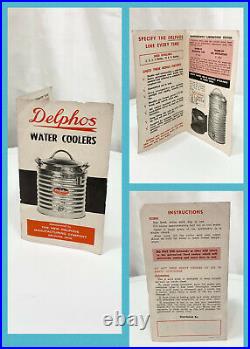 Vintage Delphos Ohio 3 Gallon Blue Insulated Metal Water Cooler