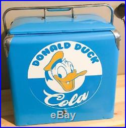Vintage Donald Duck Cola Metal Picnic Cooler WithTray RARE SODA COLA COKE PEPSI
