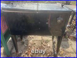 Vintage Double Basin Metal Cooler w Lid stand rustic No Leaks