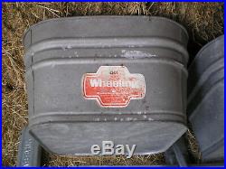 Vintage Double Basin Wash Tub Stand NOS Wheeling Galvanized Metal Planter Cooler