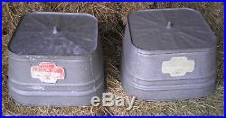 Vintage Double Basin Wash Tub Stand NOS Wheeling Galvanized Metal Planter Cooler