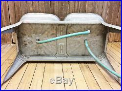 Vintage Double Basin Wash Tub stand metal galvanized rustic beer cooler LAWSON c