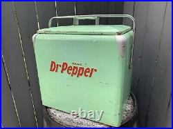 Vintage Dr Pepper 1950's All Metal Picnic Cooler Classic / With Tray Gorgeous