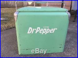 Vintage Dr Pepper Cooler Progress Refrigerator Co 1950'S Metal Green Opener Soda