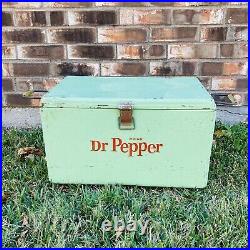 Vintage Dr Pepper Picnic All Original Metal Cooler-1950's With Bottle Opener