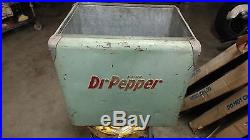 Vintage Dr. Pepper metal ice chest/ Picinic cooler. Side bottle opener