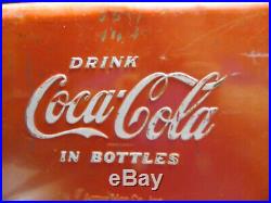 Vintage Drink Coca-Cola Coke 1950's Metal Cooler with Tray & Bottle Opener