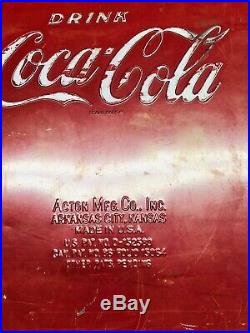 Vintage Drink Coca Cola Cooler Ice Chest Original Red Metal 1950s Acton MFG Co