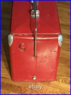 Vintage Drink Coca Cola Cooler Icebox Metal Action Mfg 1950's