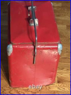 Vintage Drink Coca Cola Cooler Icebox Metal Action Mfg 1950's