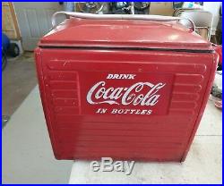 Vintage Drink Coca Cola In Bottles Coke Soda Pop Drink Metal Picnic Cooler Rare
