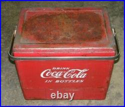 Vintage Drink Coca Cola In Bottles Metal Cooler/ Ice Chest