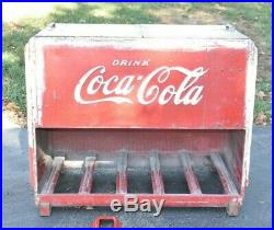 Vintage Drink Coca-Cola Metal Cooler Chest Icebox Double Lid
