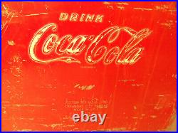 Vintage Drink Coca Cola Metal Cooler Icebox Action Mfg 1950's Large 16x17x12